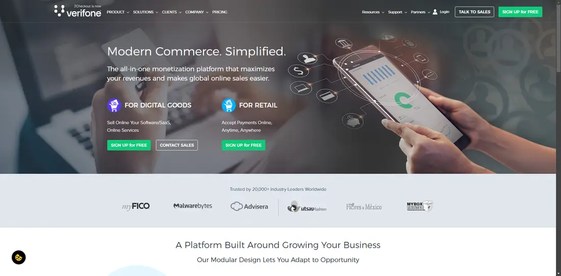 2Checkout, Inc. website screenshot