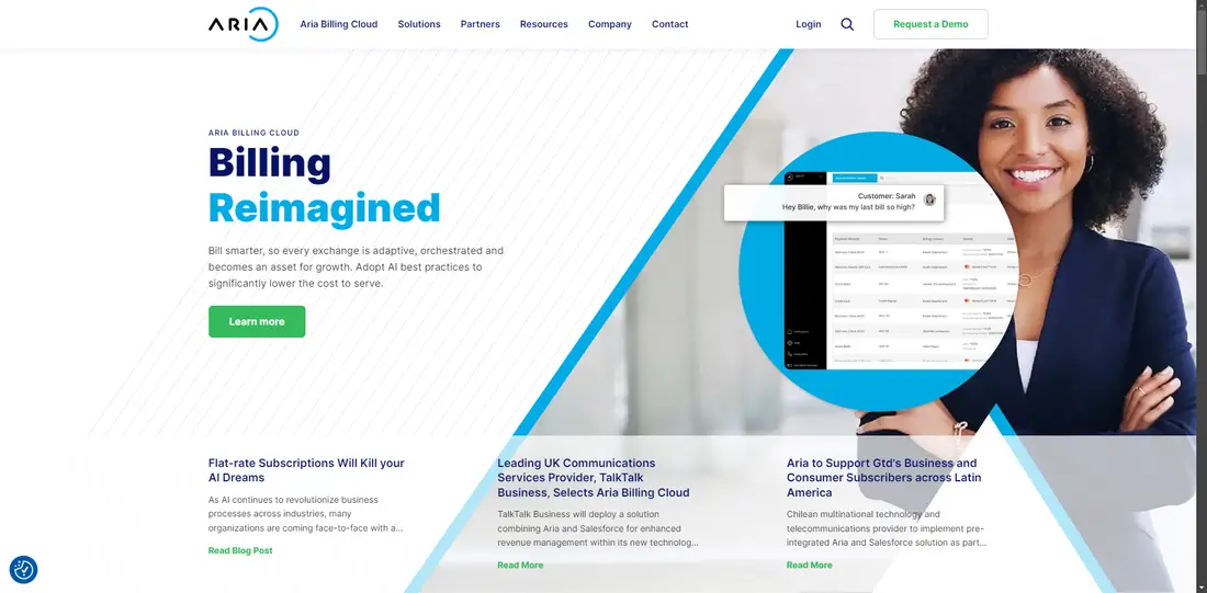 Aria Systems, Inc website screenshot