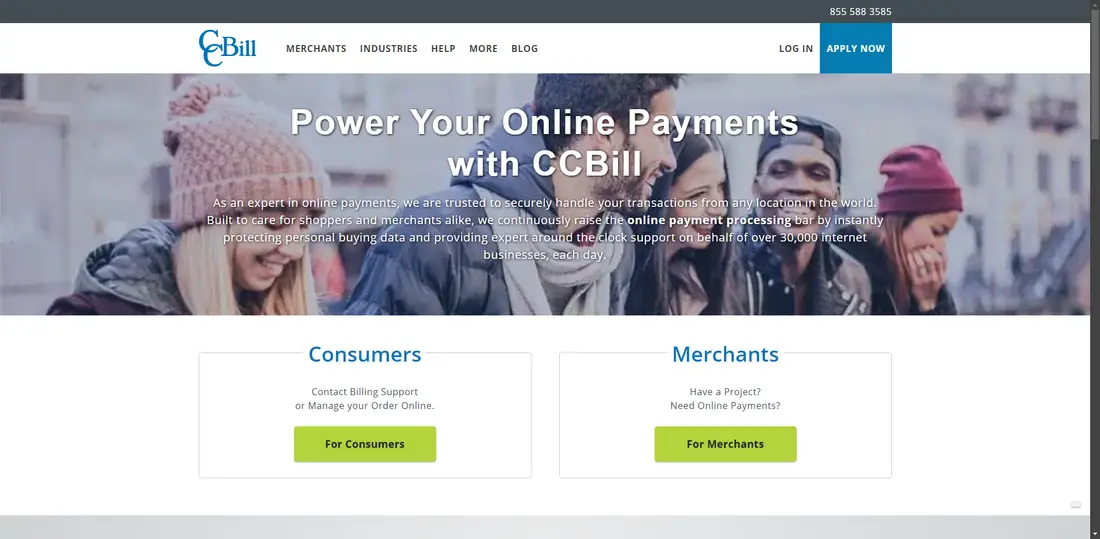 CCBill website screenshot