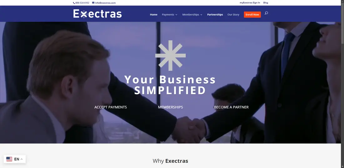 exectras.com website screenshot