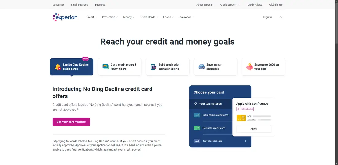 Experian Information Solutions, Inc website screenshot