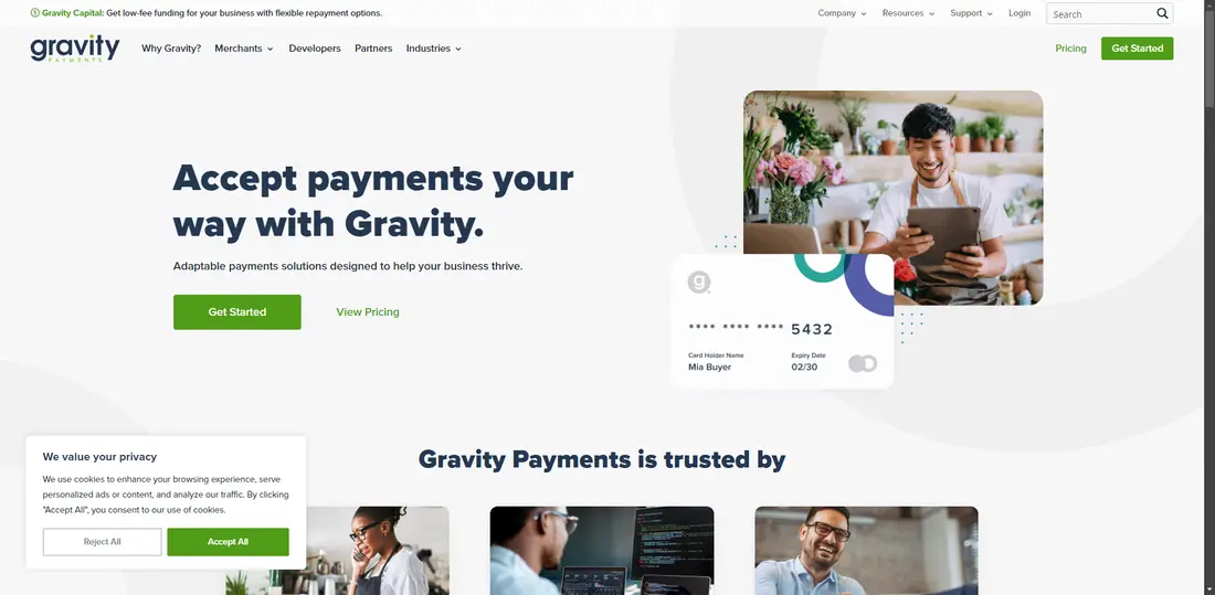 Gravity Payments website screenshot