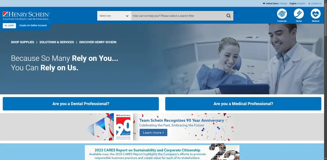 Henry Schein, Inc website screenshot