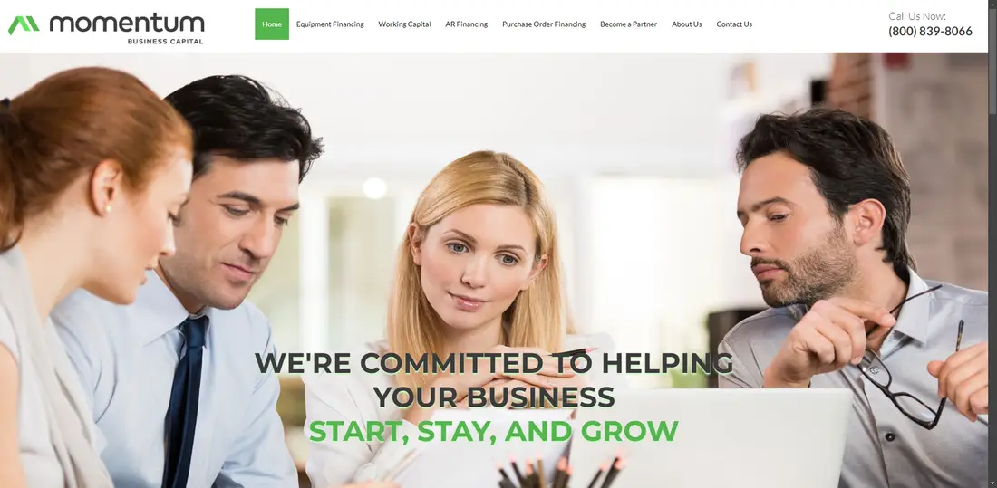 Momentum Business Capital website screenshot
