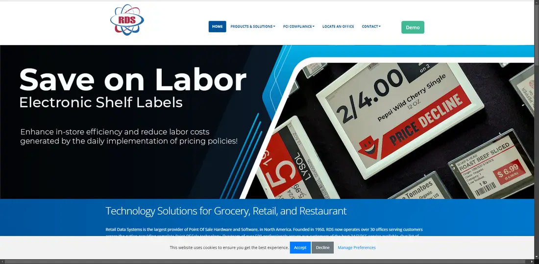 Retail Data Systems website screenshot