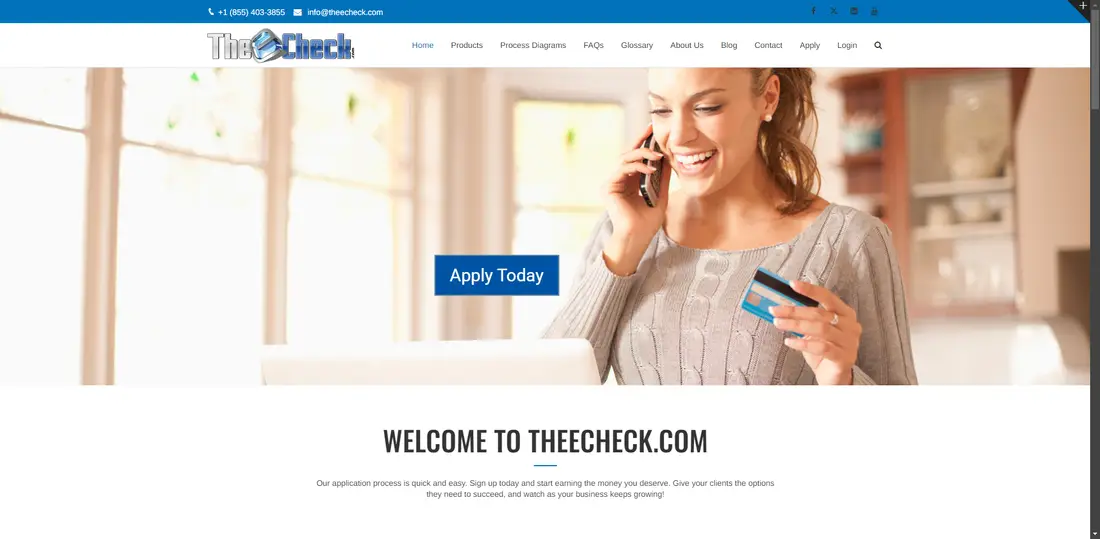 TheECheck website screenshot