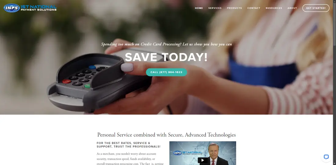 1st National Payment Solutions website screenshot