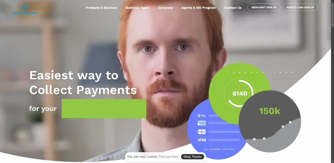 Ace Merchant Processing website screenshot