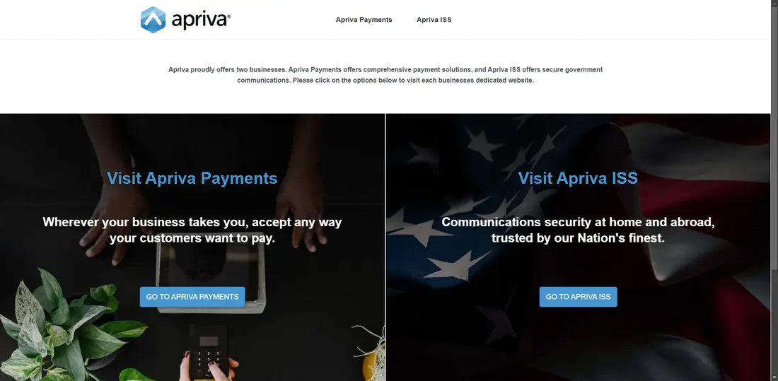 Apriva website screenshot