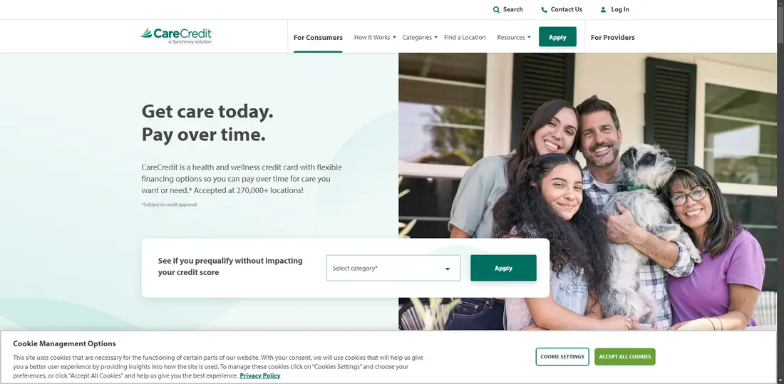 Synchrony Bank website screenshot