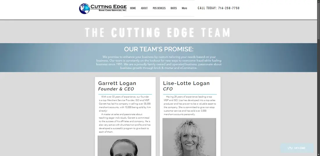Cutting Edge Bankcard Services website screenshot