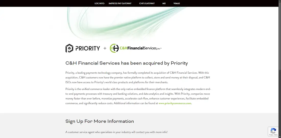 C&H Financial Services, Inc. website screenshot