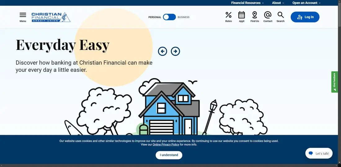 Christian Financial CU website screenshot
