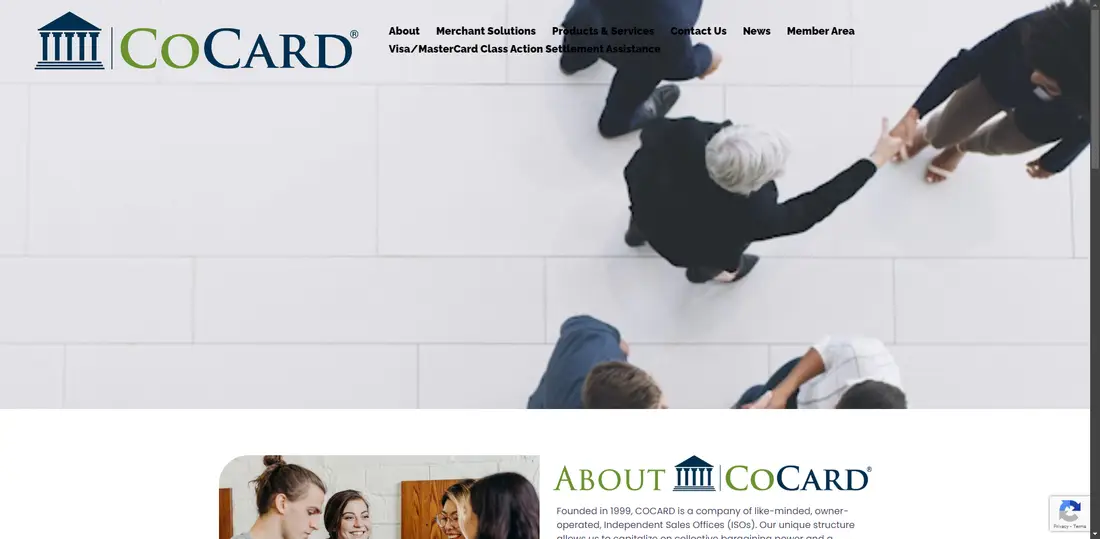 Cocard Merchant Svc website screenshot