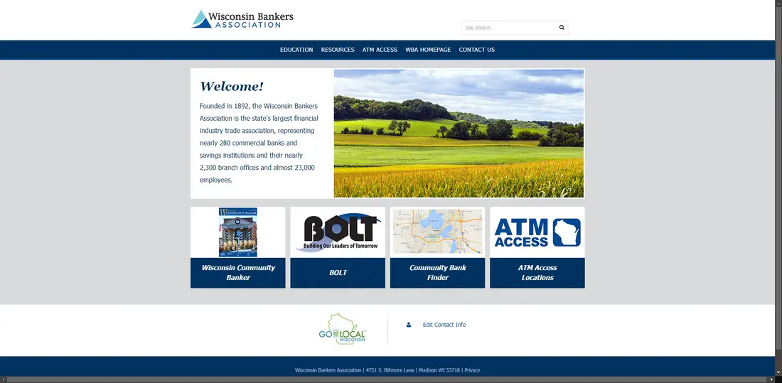Community Bankers Of Wisconsin website screenshot