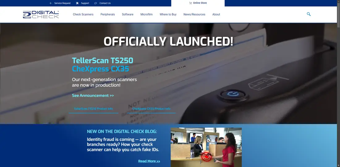 Digital Check Corp. website screenshot