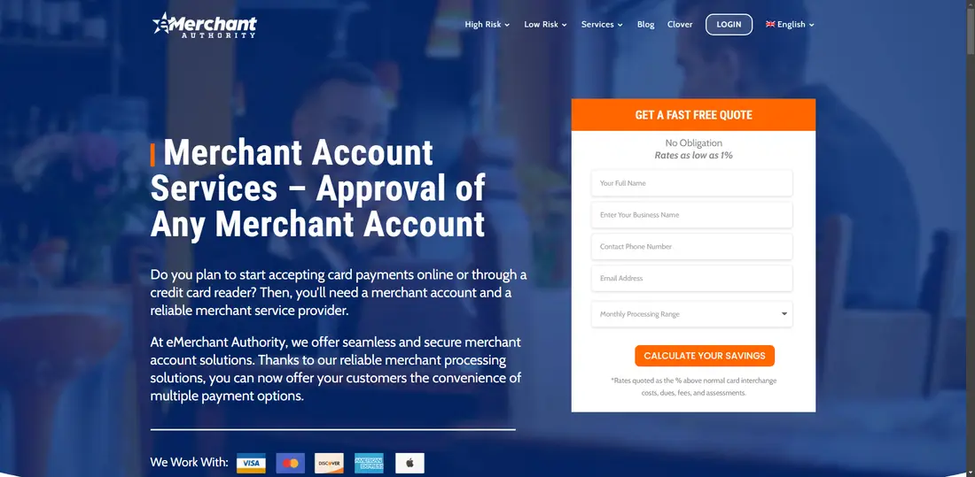 eMerchant Authority website screenshot