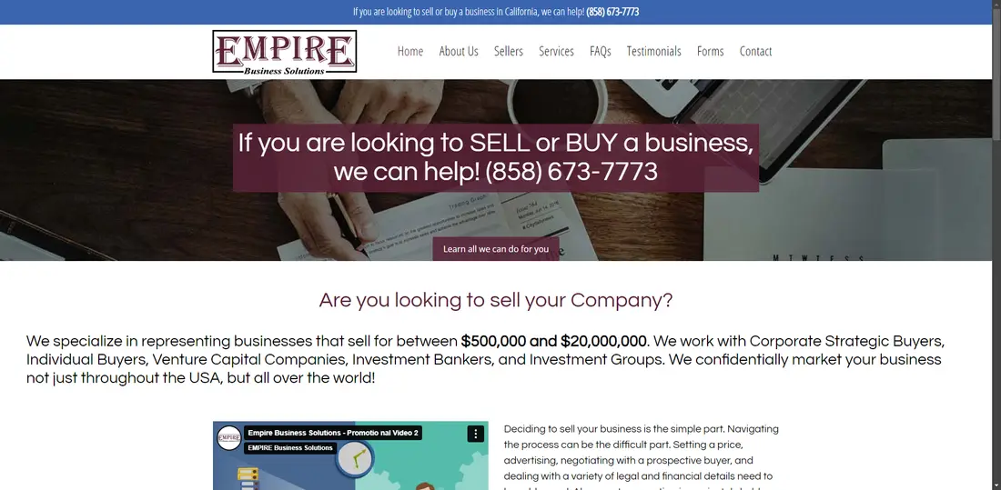 Empire Business Solutions website screenshot
