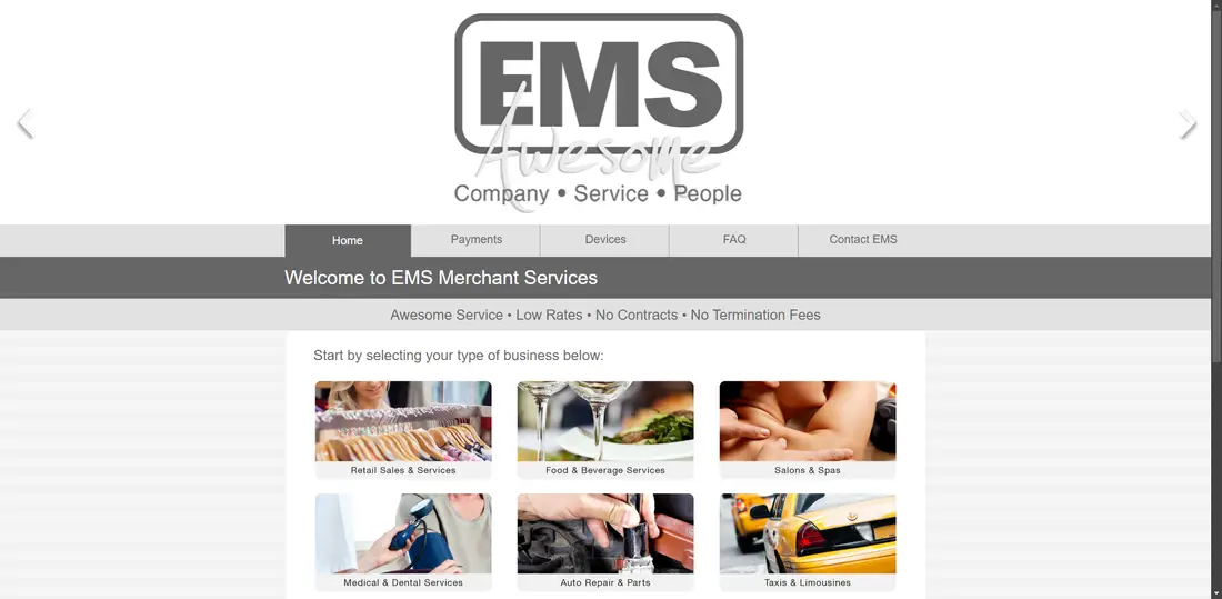 EMS Legal Systems website screenshot