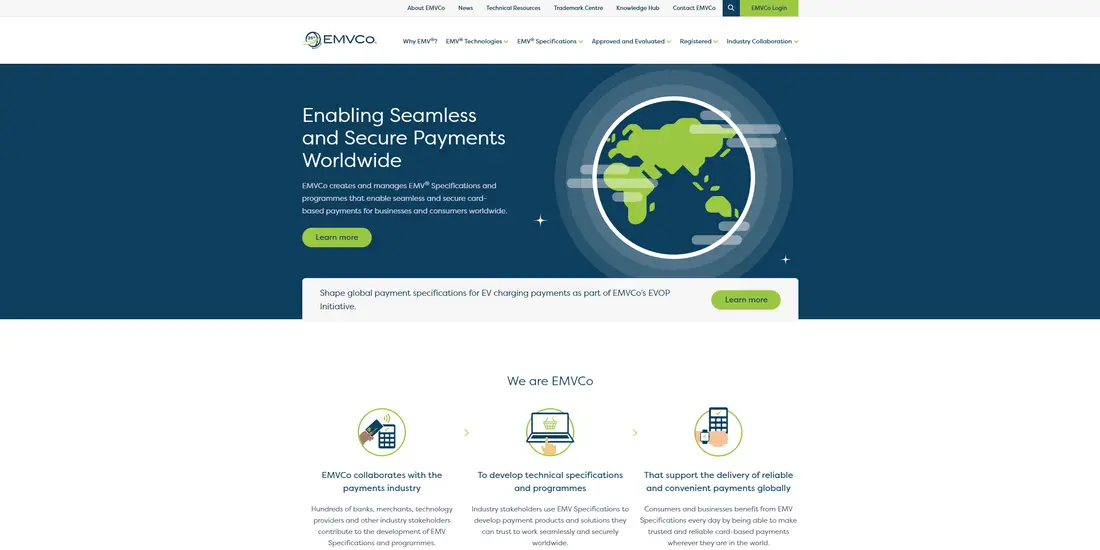 EMVCo, LLC website screenshot