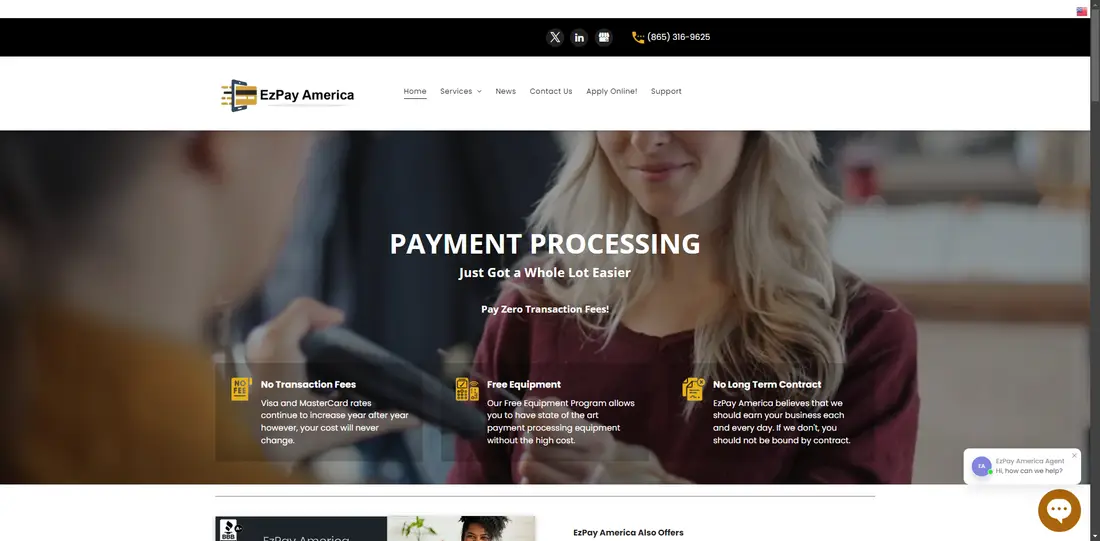 EzPay America website screenshot