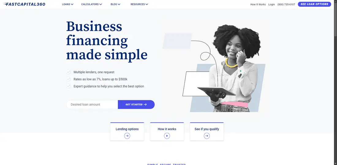 Fast Business Loans, Instant Approval website screenshot