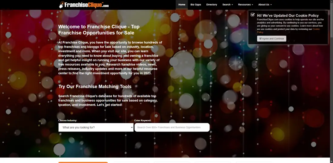 FranchiseClique.com website screenshot