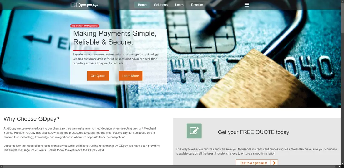 GDpay website screenshot