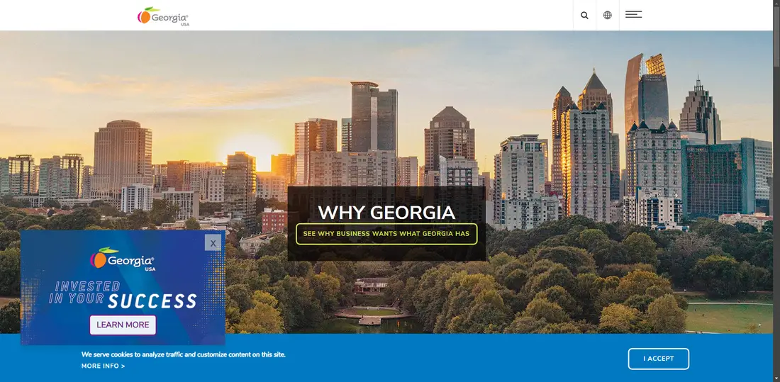 Industry Trade & Tourism Dept website screenshot