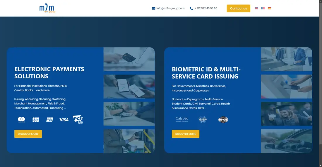 M2M Group website screenshot
