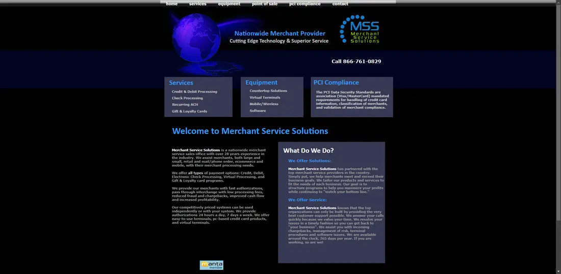 Merchant Service Solutions website screenshot