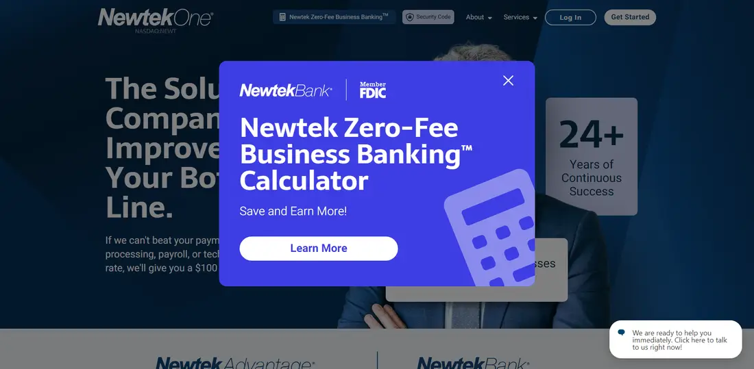 Newtek Business Services Corporation website screenshot