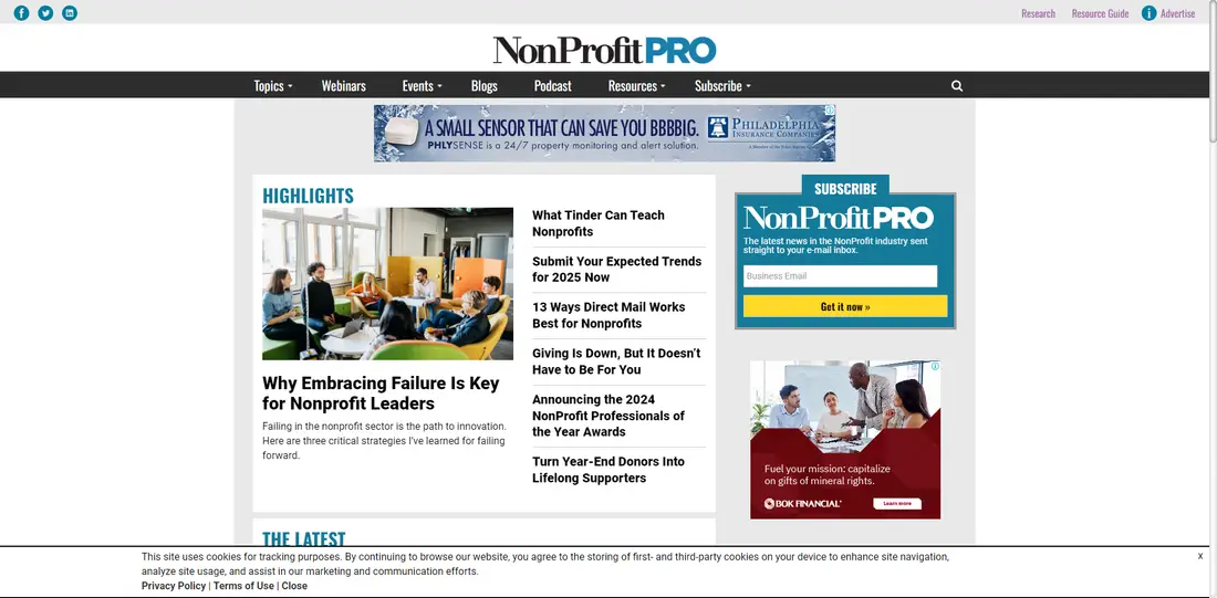 NonProfit PRO website screenshot