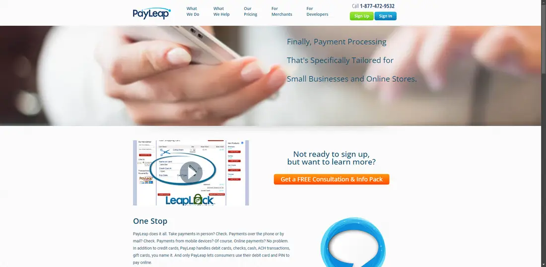 PayLeap website screenshot