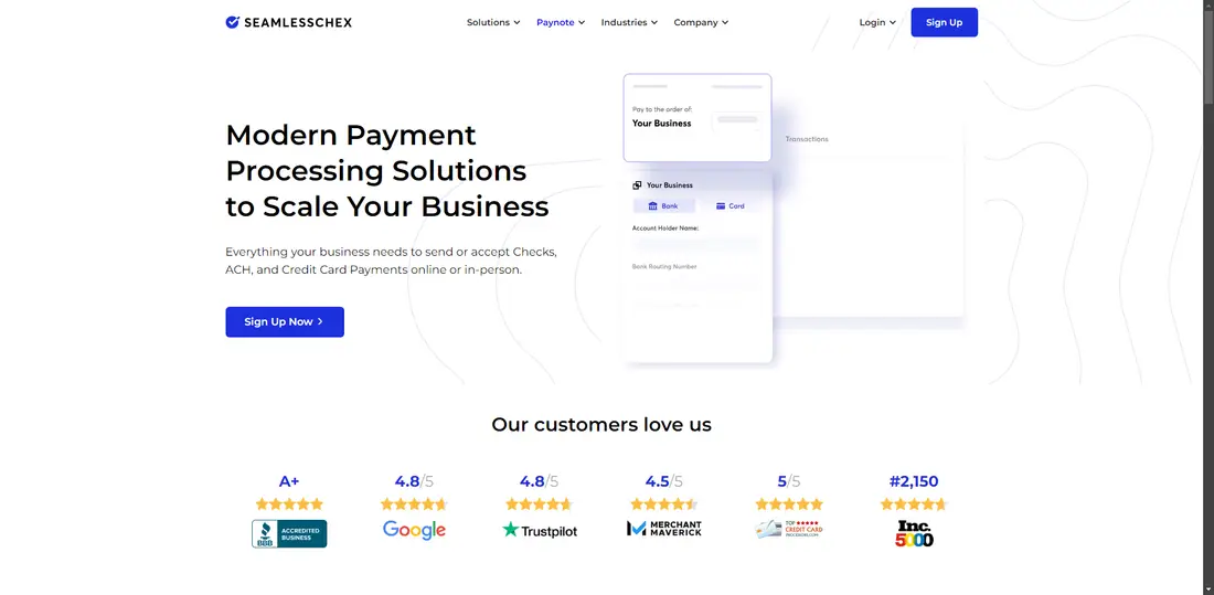 Seamless Chex website screenshot