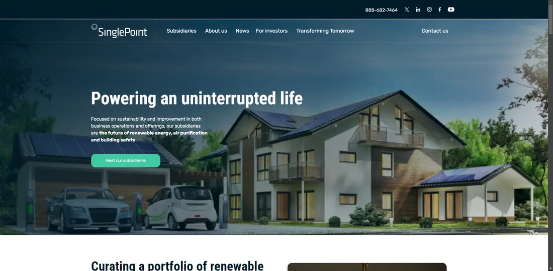 SinglePoint website screenshot
