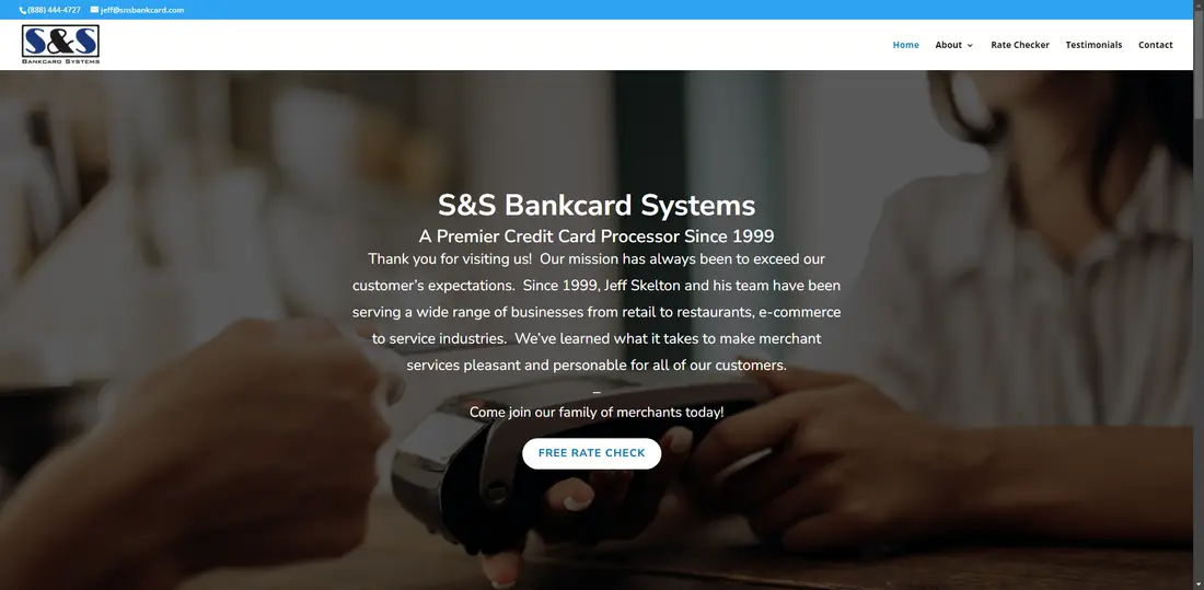 S & S Bank Card Systems website screenshot