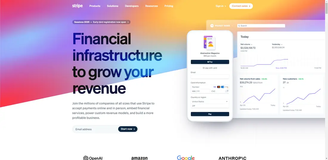 Stripe, Inc. website screenshot