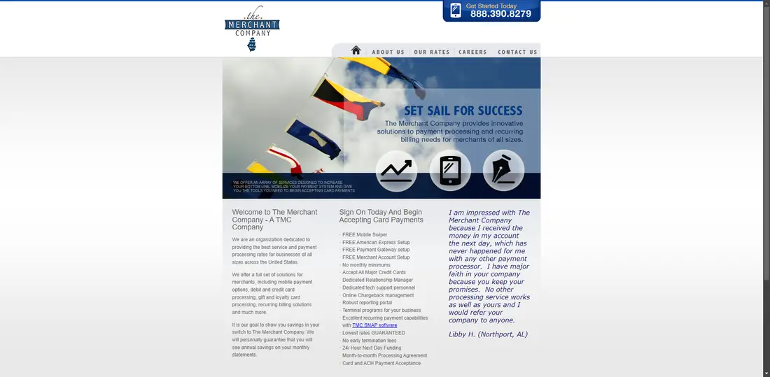 The Merchant Company website screenshot