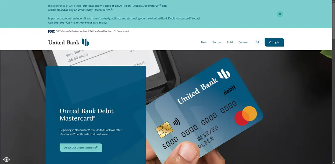 United Bank website screenshot