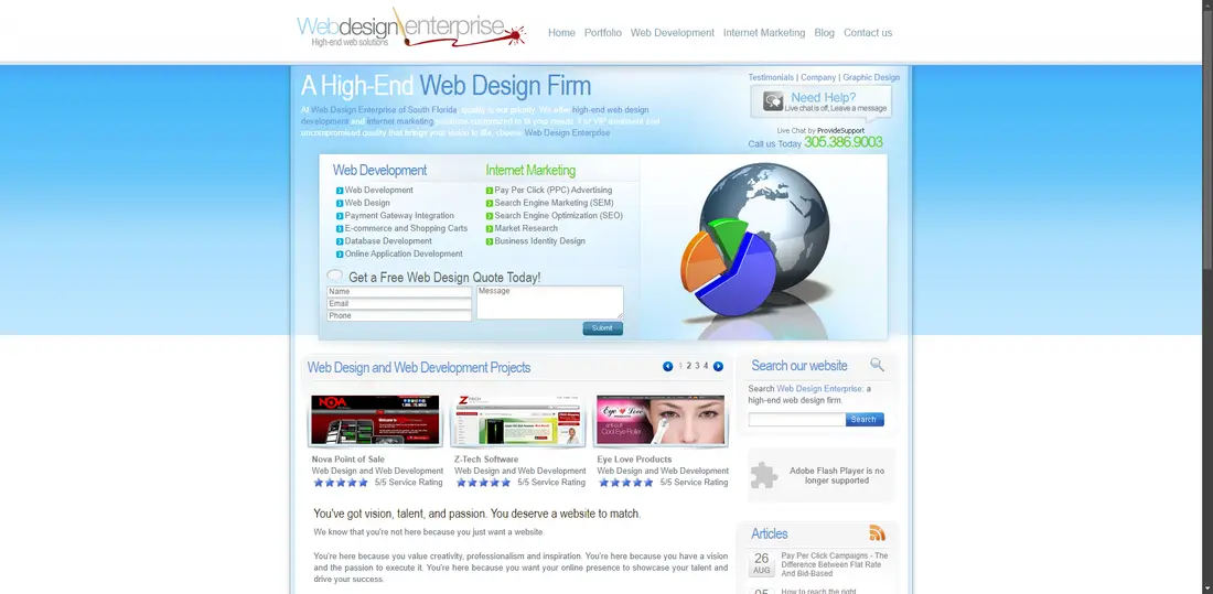 Web Design Enterprise website screenshot