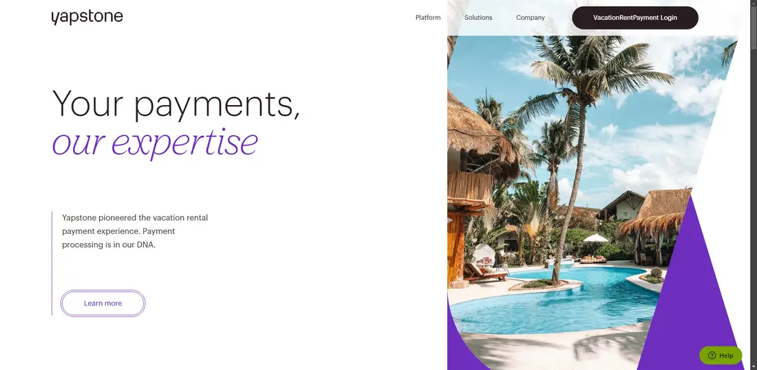 Yapstone, Inc. website screenshot