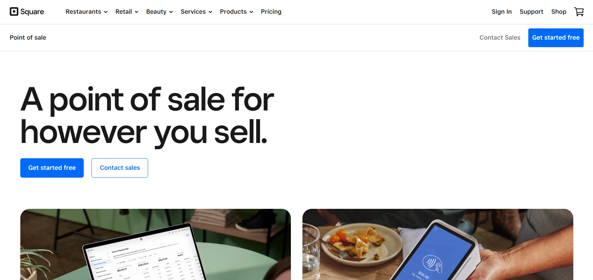 Square simple and straight forward point of sale system